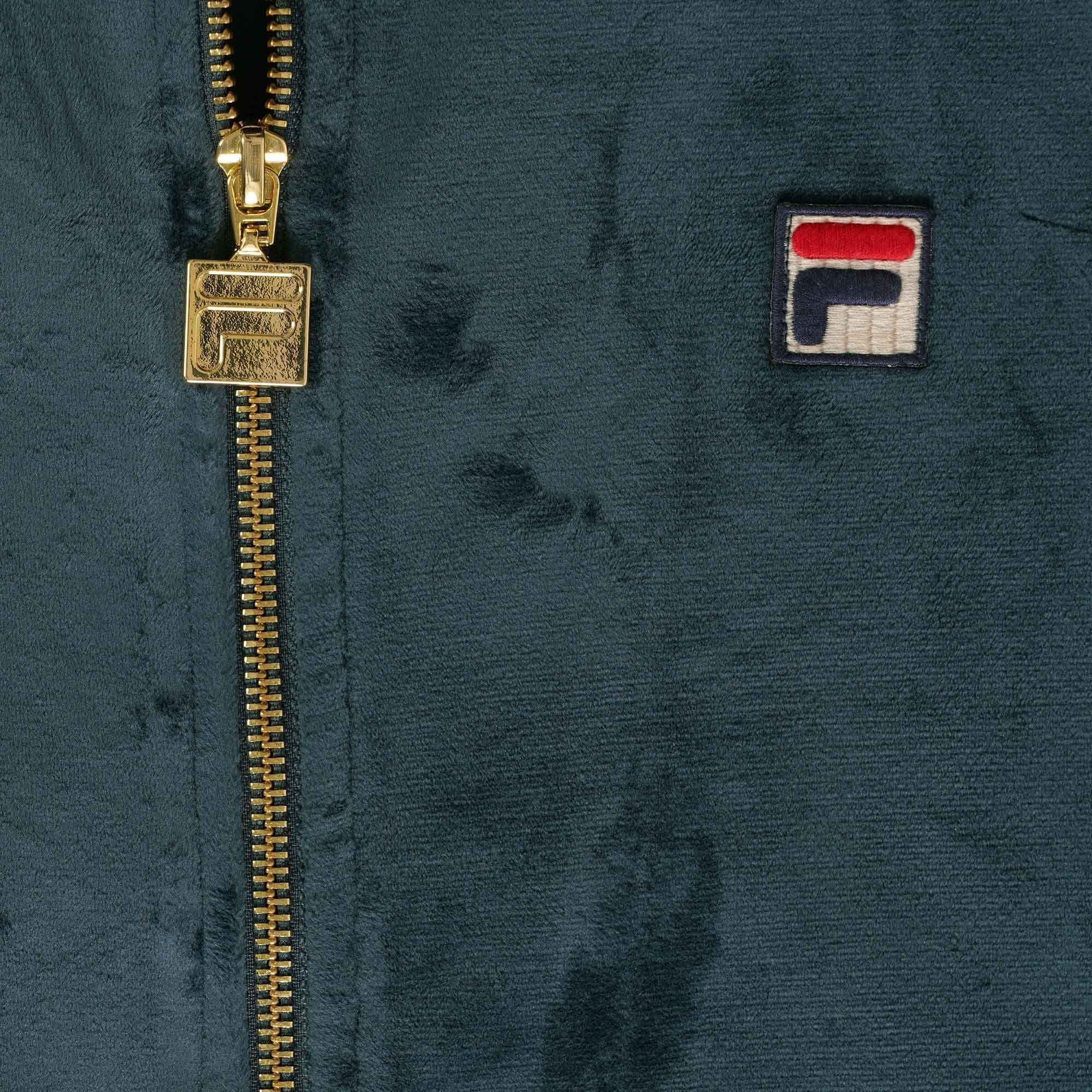 Fila Vintage Irving Velour Track Top - Dark Teal