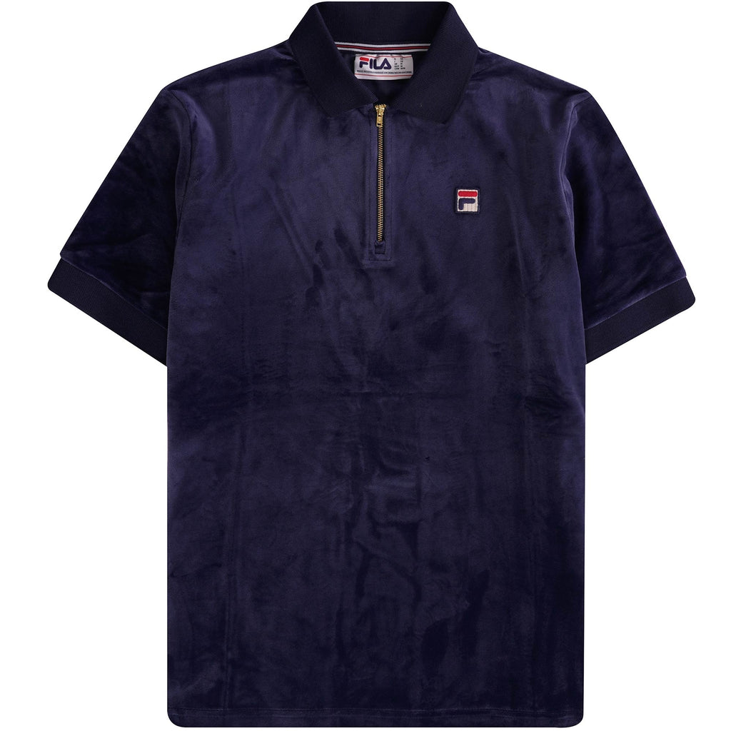 Fila Vintage Devon Velour Polo - Navy