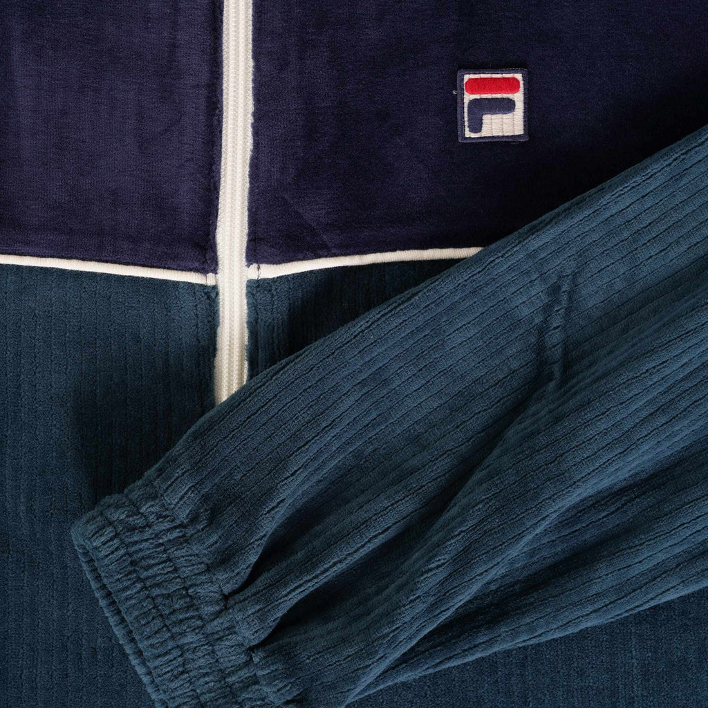 Fila Vintage Gerardos Velour Jacket -  Dark Teal
