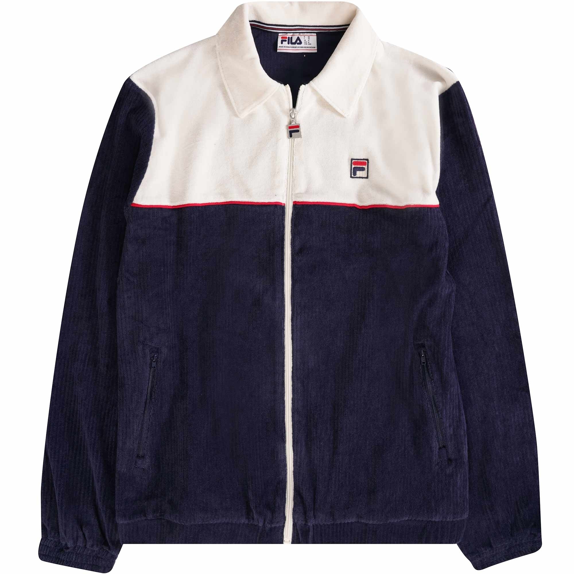 Fila Vintage Gerardos Velour Jacket -  Navy