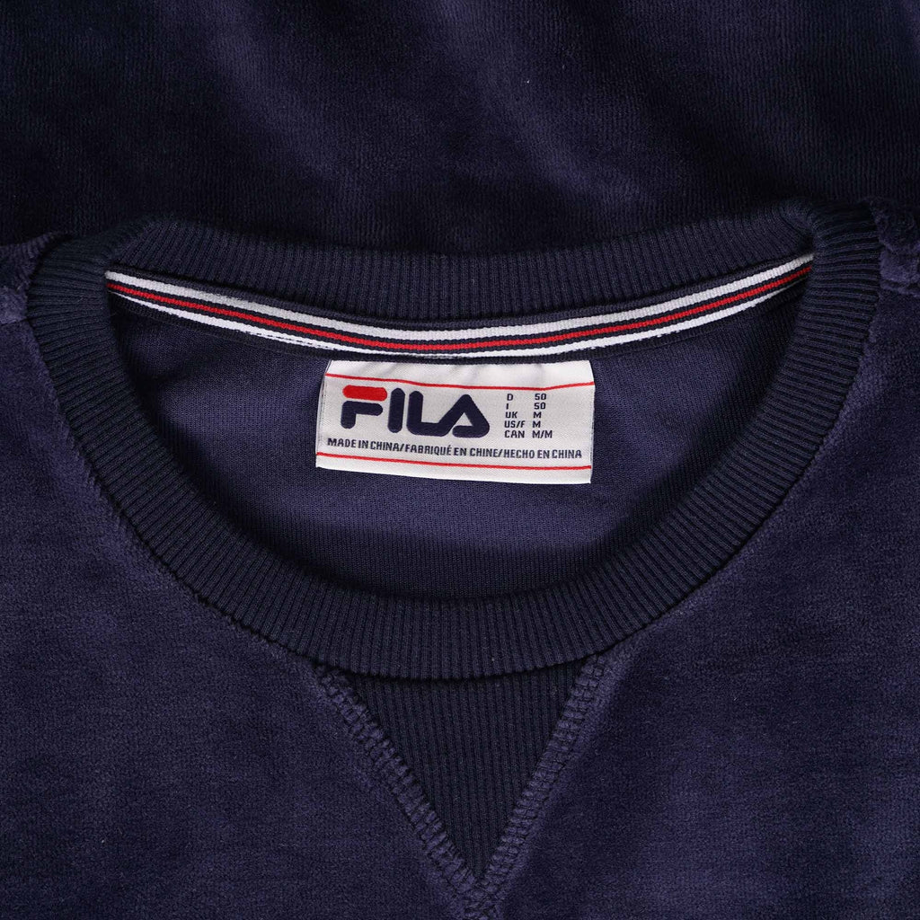 Fila Vintage Earl Velour Crew -  Navy
