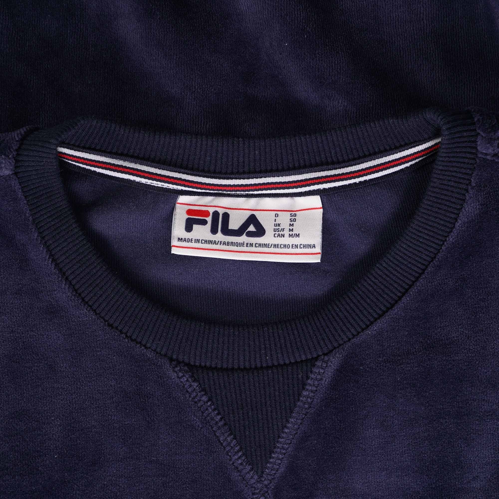 Fila Vintage Earl Velour Crew -  Navy