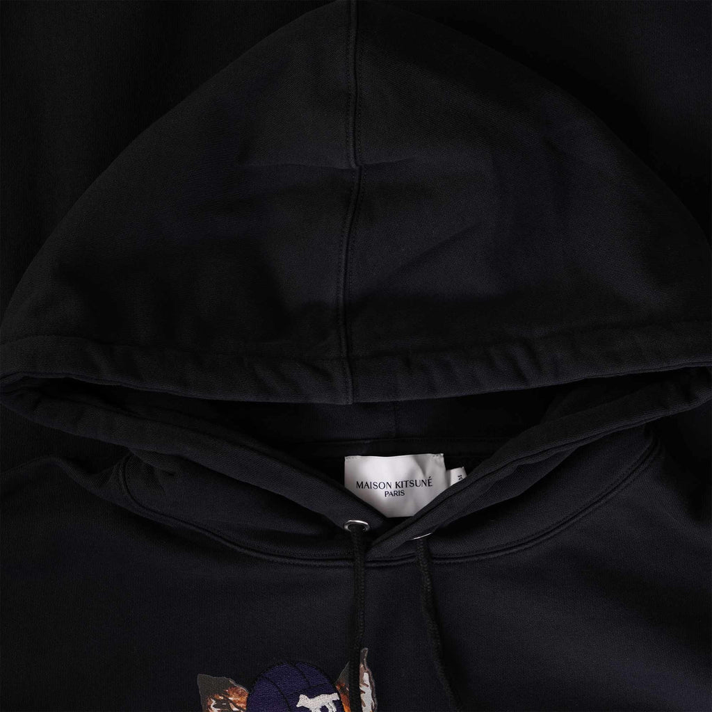 Maison Kitsune Dressed Fox Print Relaxed Hoodie - Black