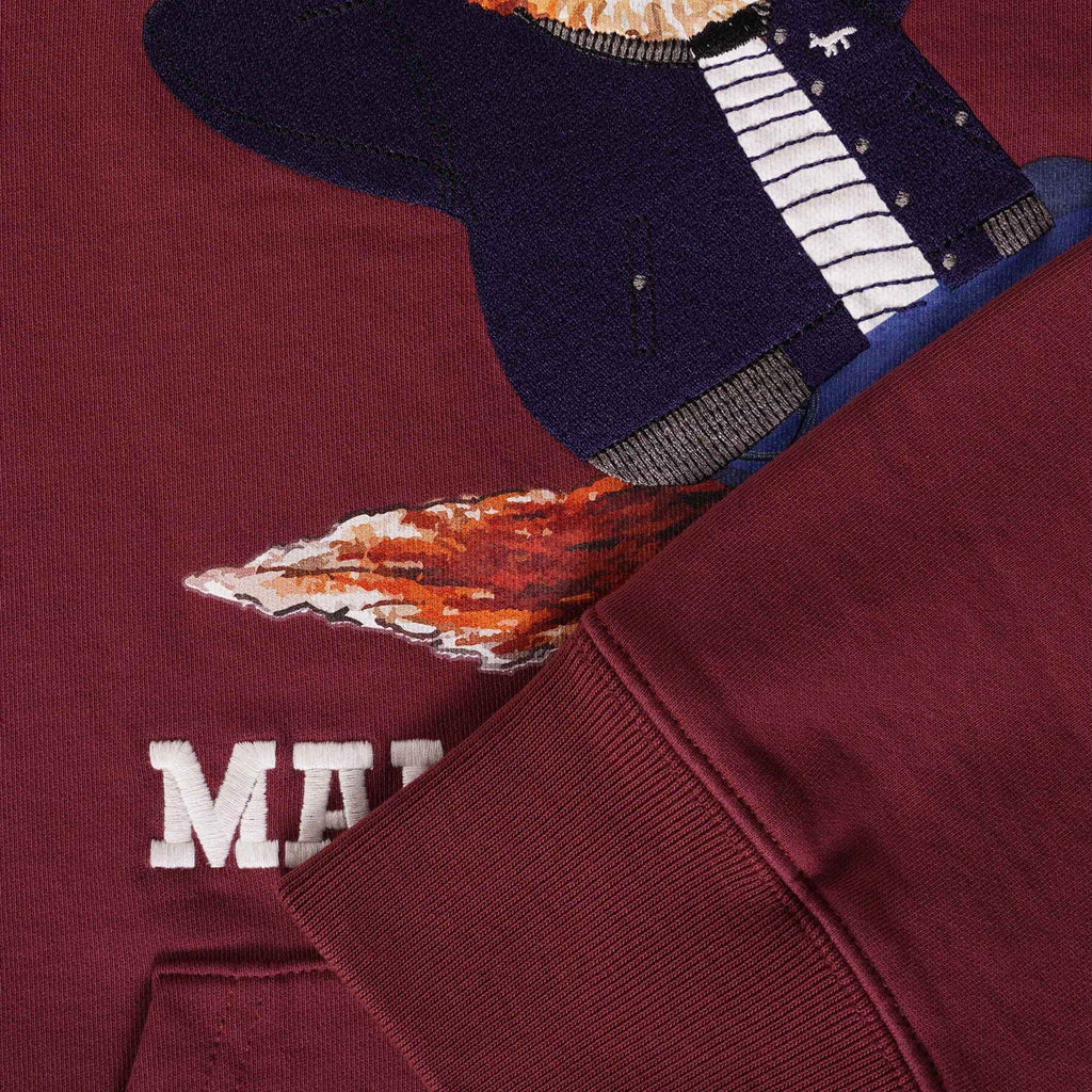 Maison Kitsune Dressed Fox Print Relaxed Hoodie - Wine