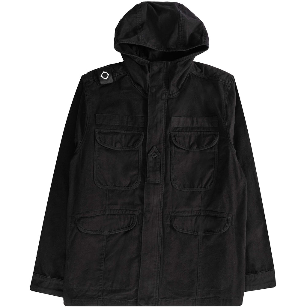 Ma Strum Zip Front Hooded Jacket - Jet Black