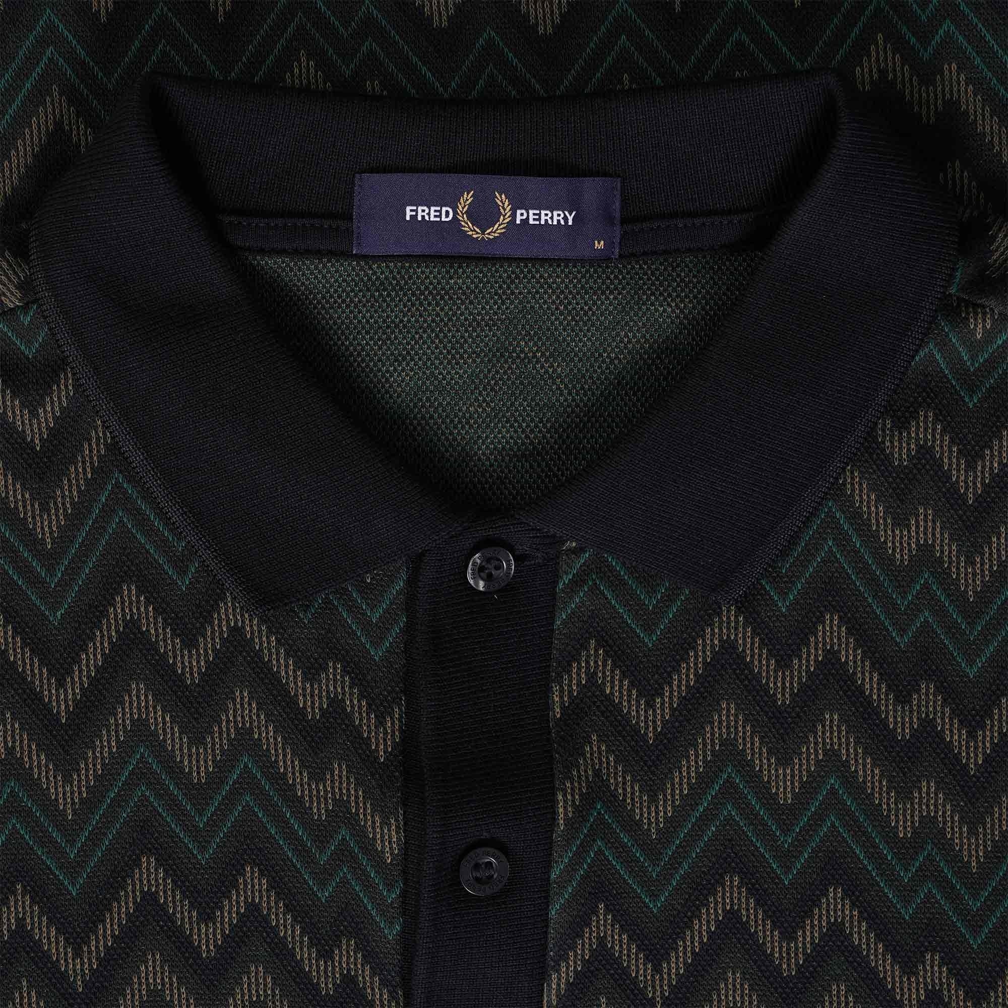 Fred Perry M4 Jacquard Polo Shirt - Night Green