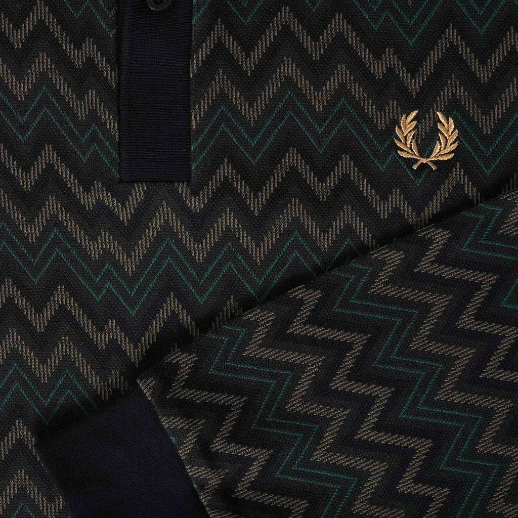 Fred Perry M4 Jacquard Polo Shirt - Night Green