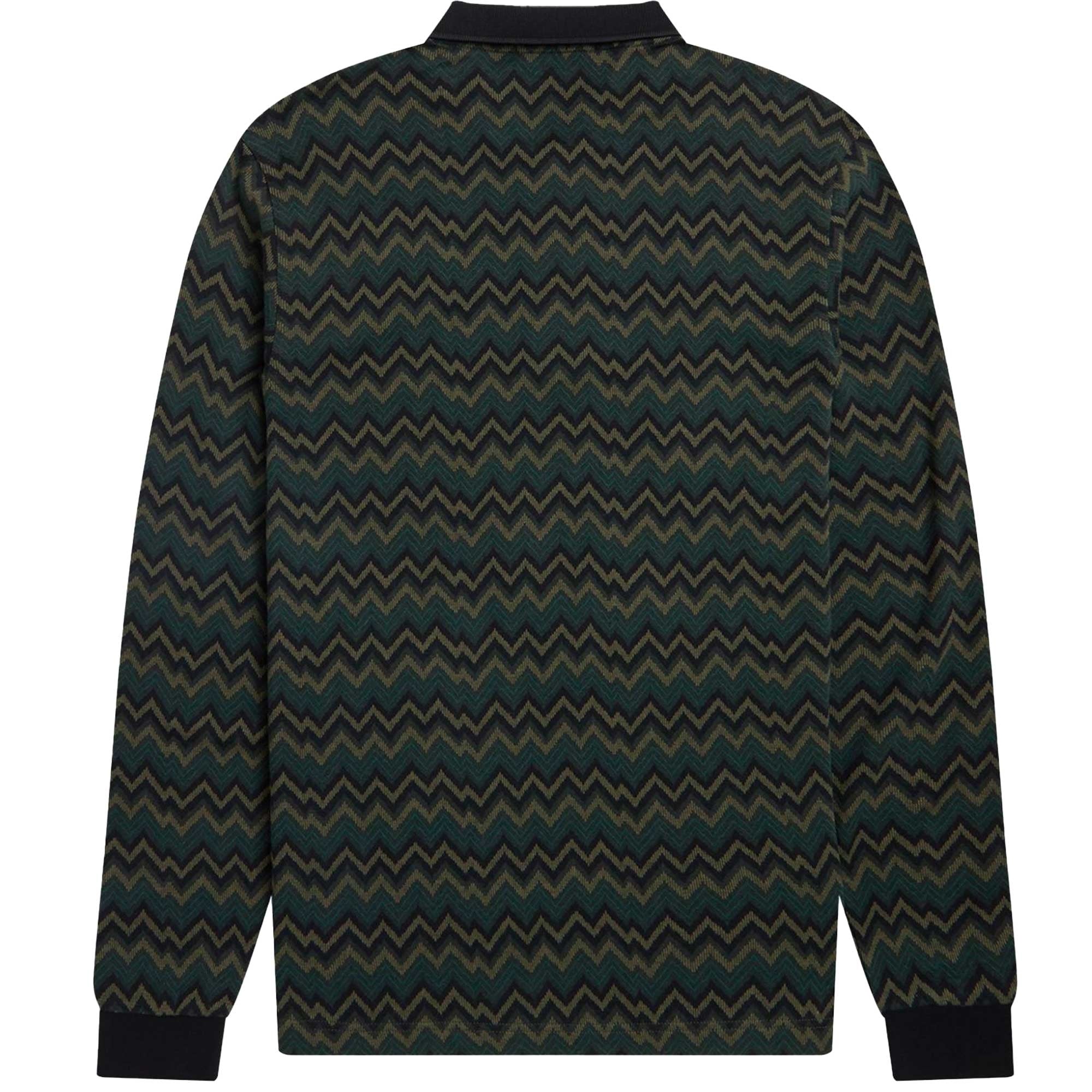 Fred Perry M4 Jacquard Polo Shirt - Night Green