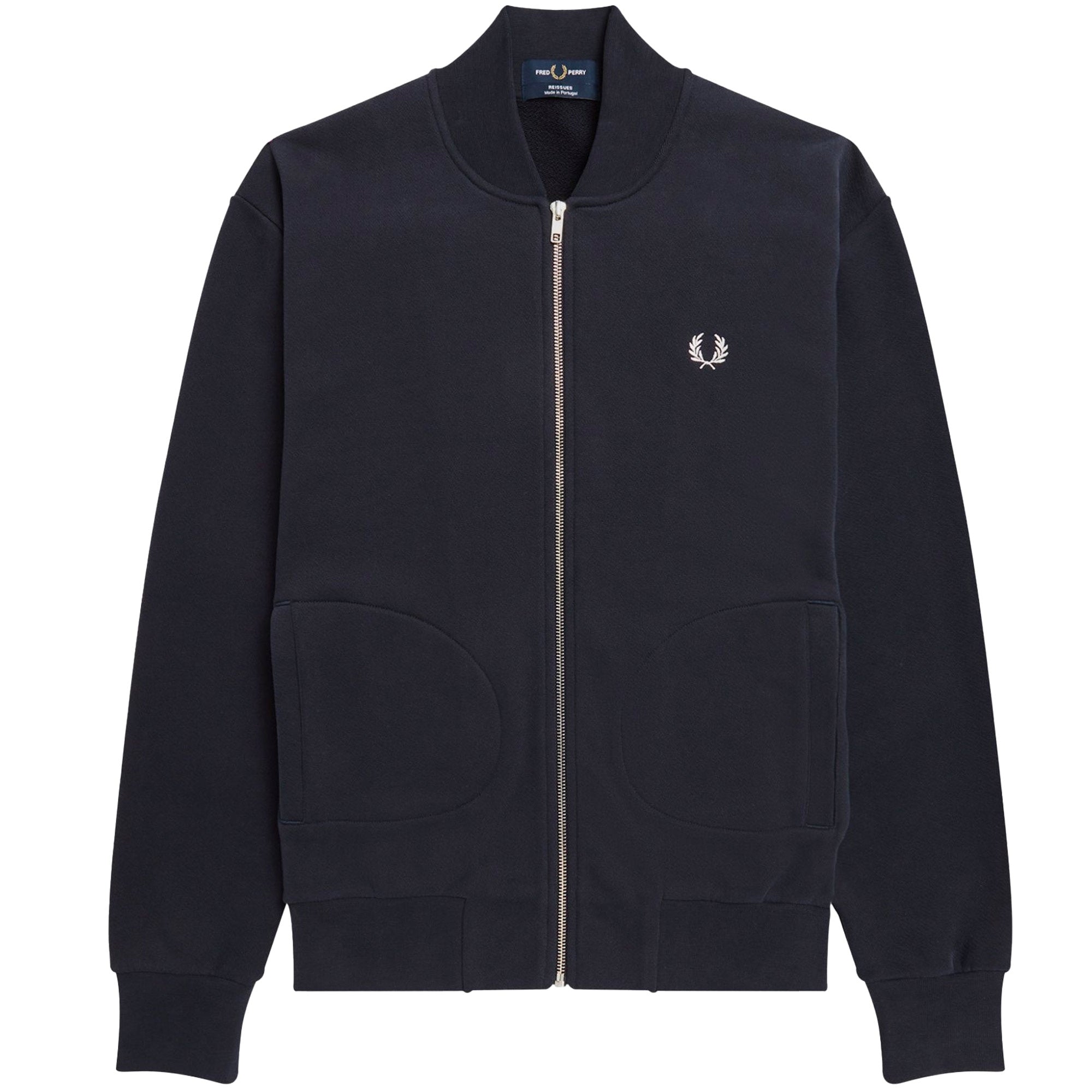 Fred Perry Reissues Loopback Bomber Neck Track Jacket - Navy