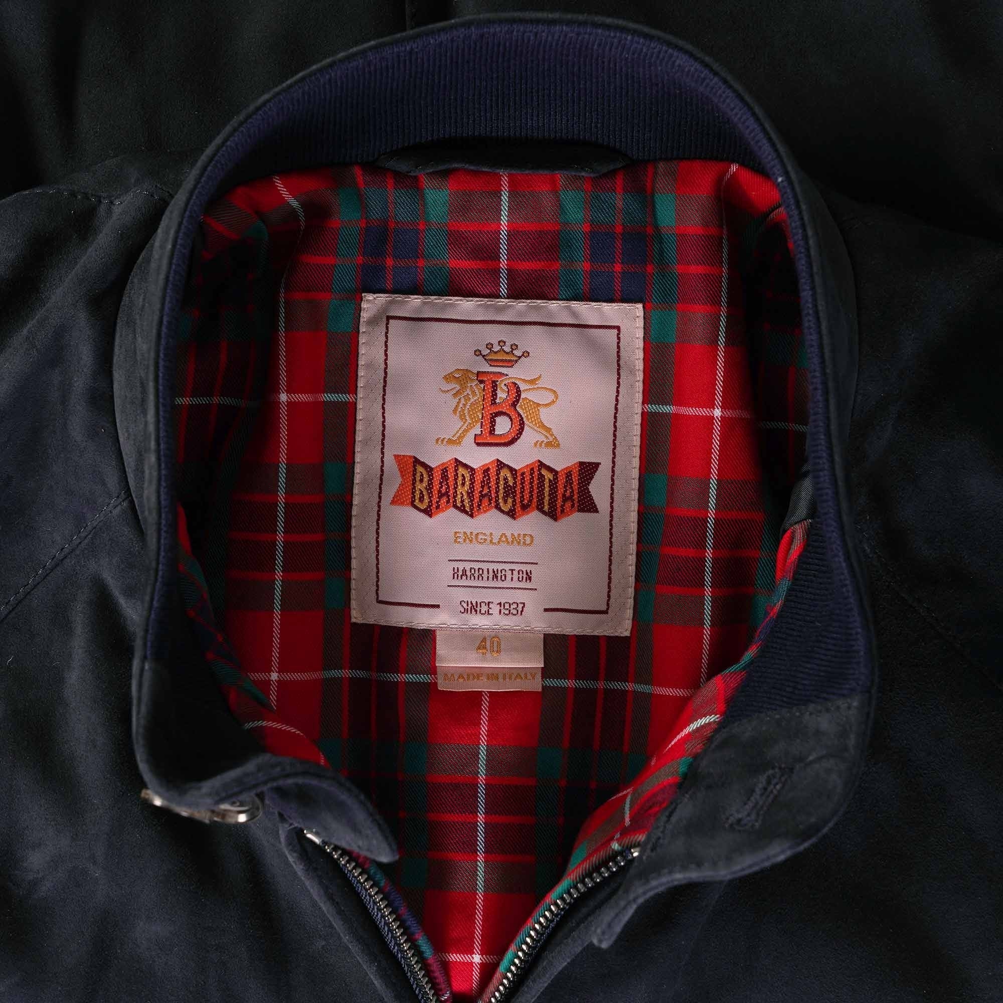 G9 Suede Harrington Jacket - Deep Blue