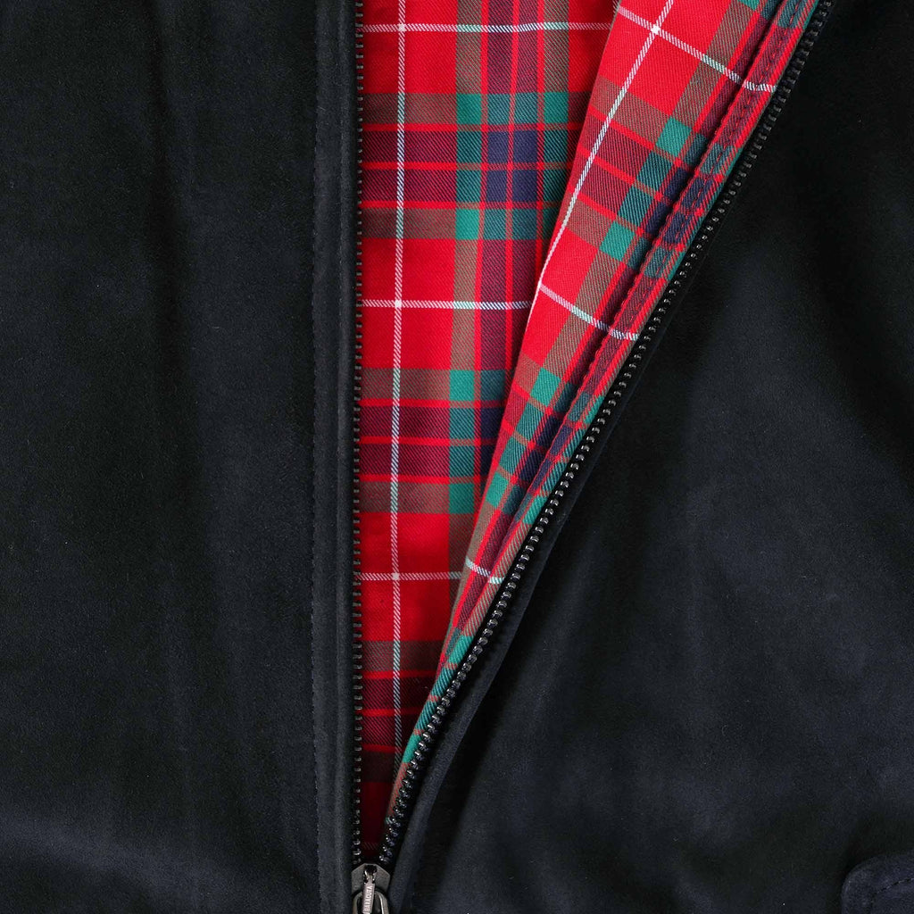 G9 Suede Harrington Jacket - Deep Blue