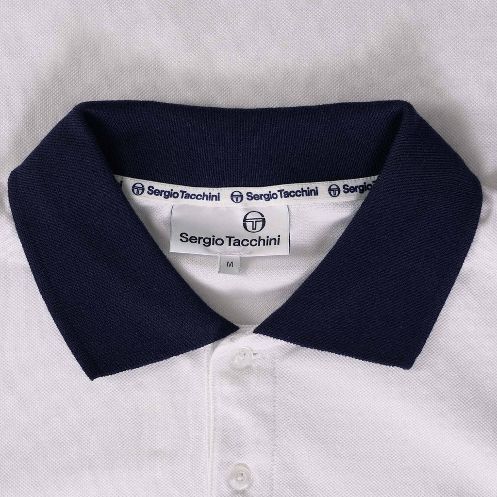 Sergio Tacchini Supermac Polo Shirt - White/Adrenaline Rush