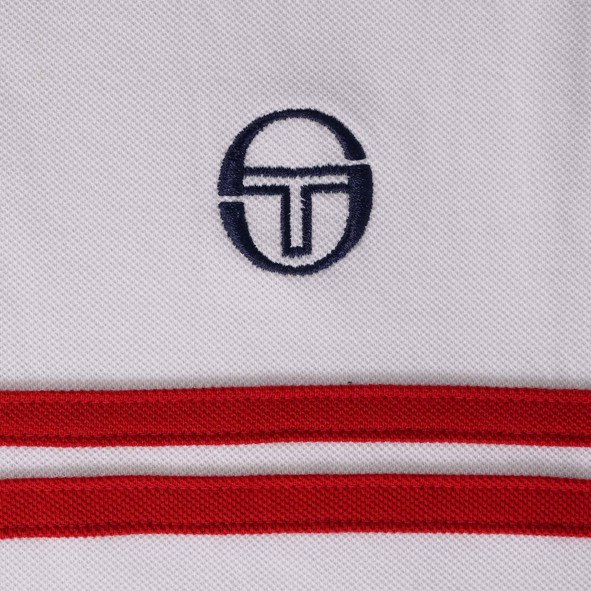 Sergio Tacchini Supermac Polo Shirt - White/Adrenaline Rush