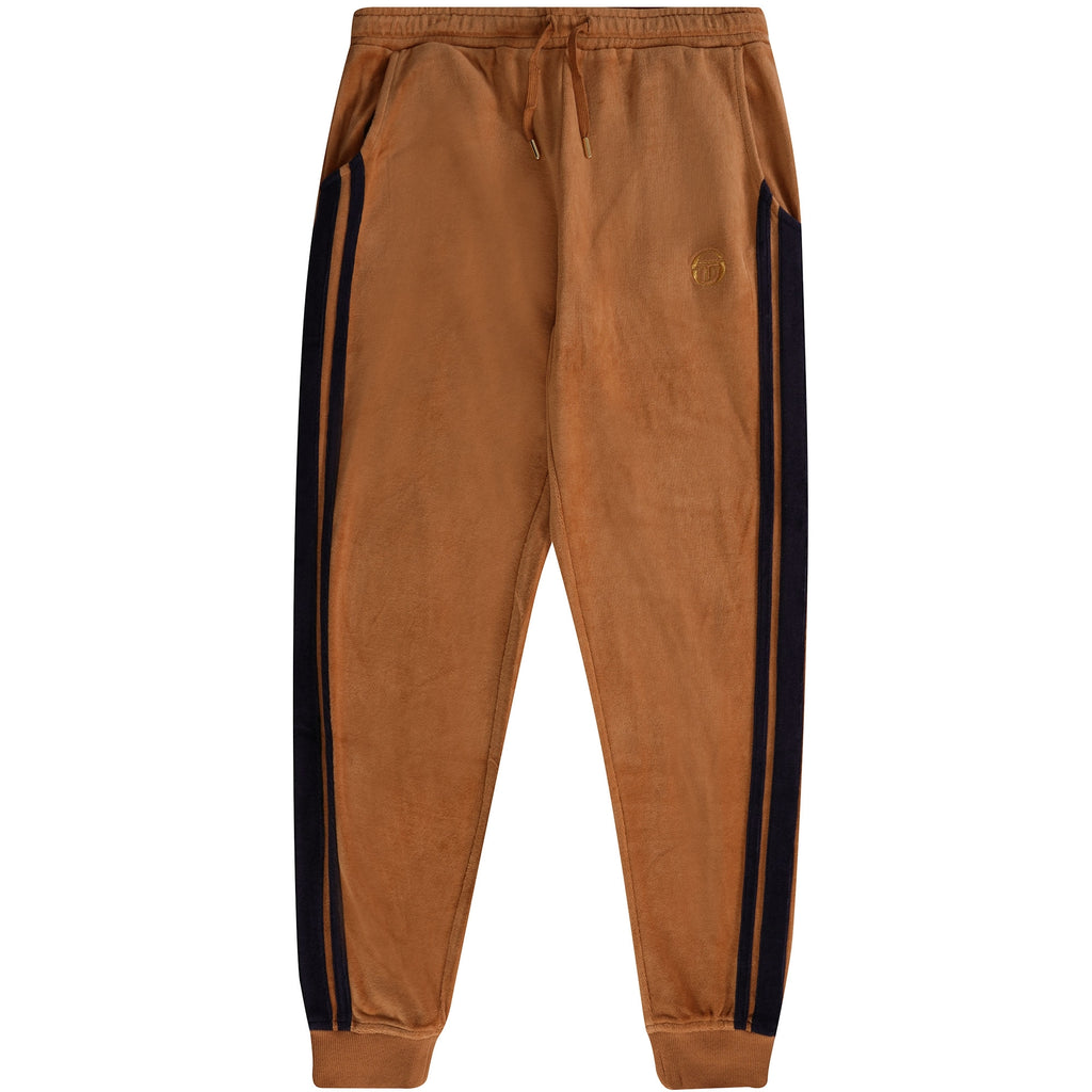 Damarindo Velour Track Pants - Almond/Maritime Blue