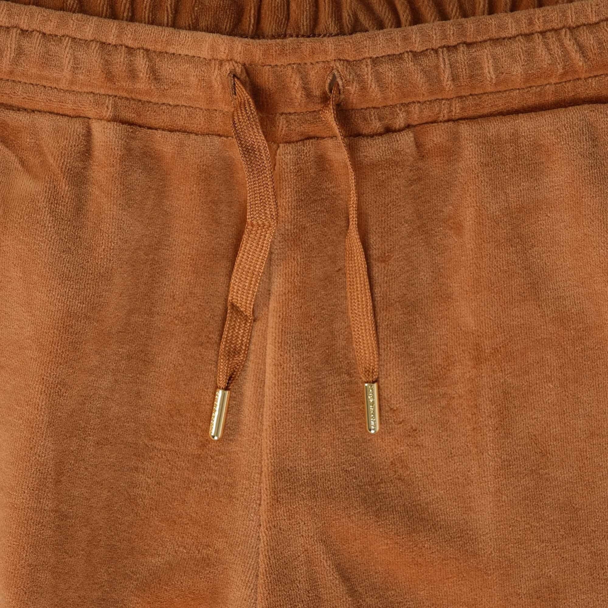 Damarindo Velour Track Pants - Almond/Maritime Blue
