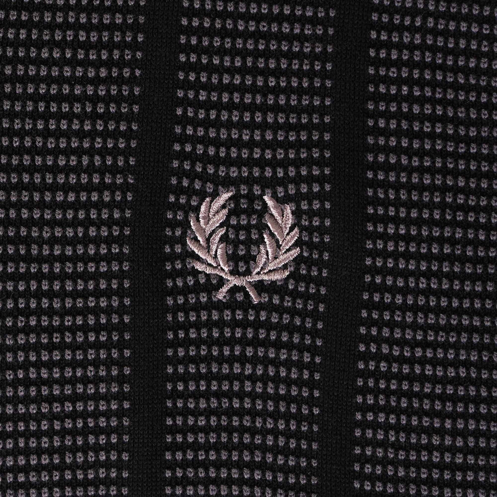 Fred Perry K4 Contrast Stitch Knitted Polo Shirt - Black