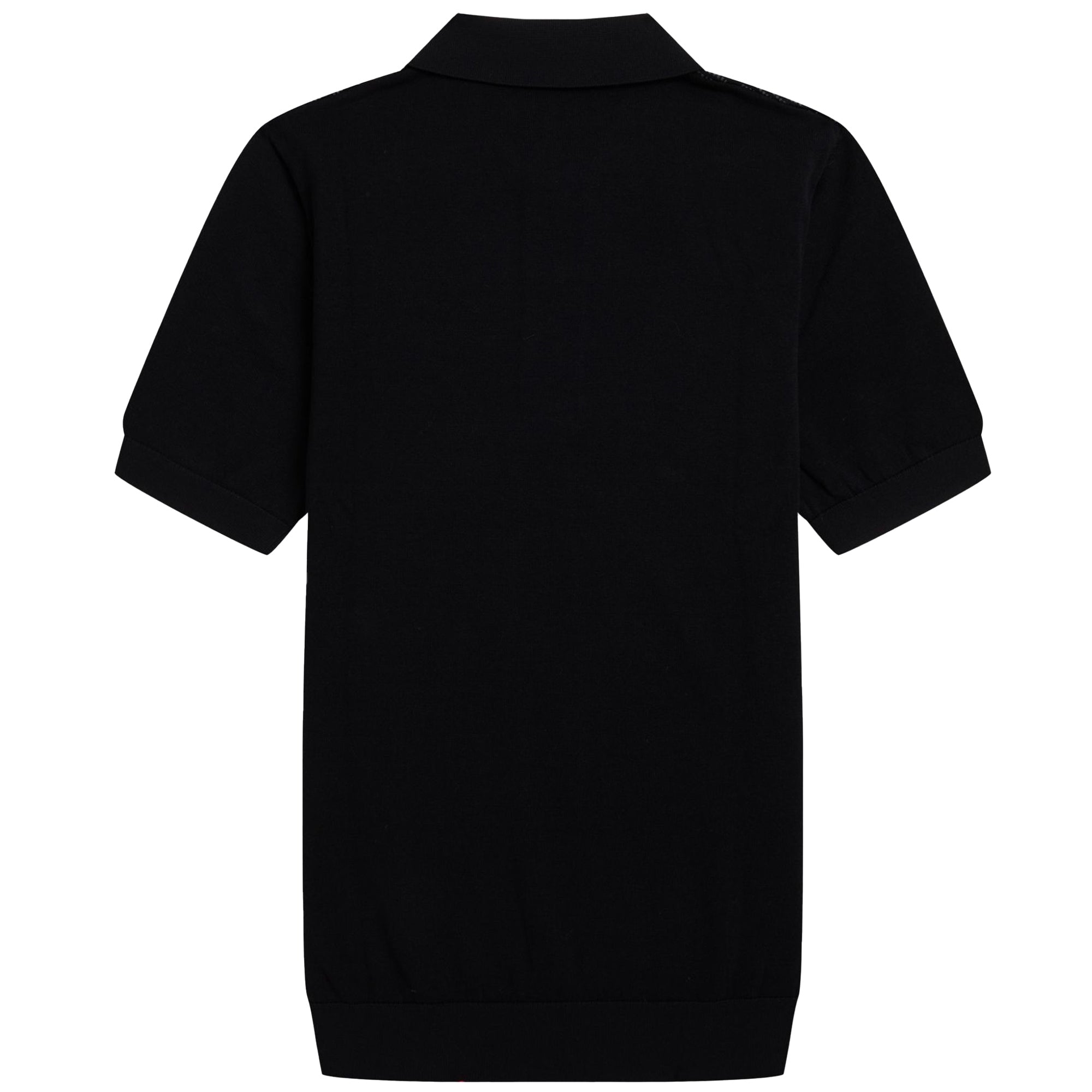 Fred Perry K4 Contrast Stitch Knitted Polo Shirt - Black