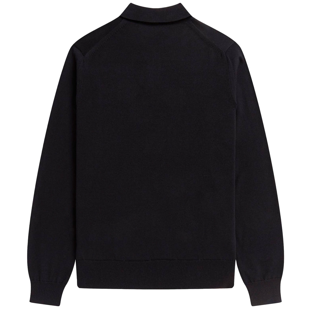 Fred Perry K4 Long Sleeve Knitted Polo Shirt - Black