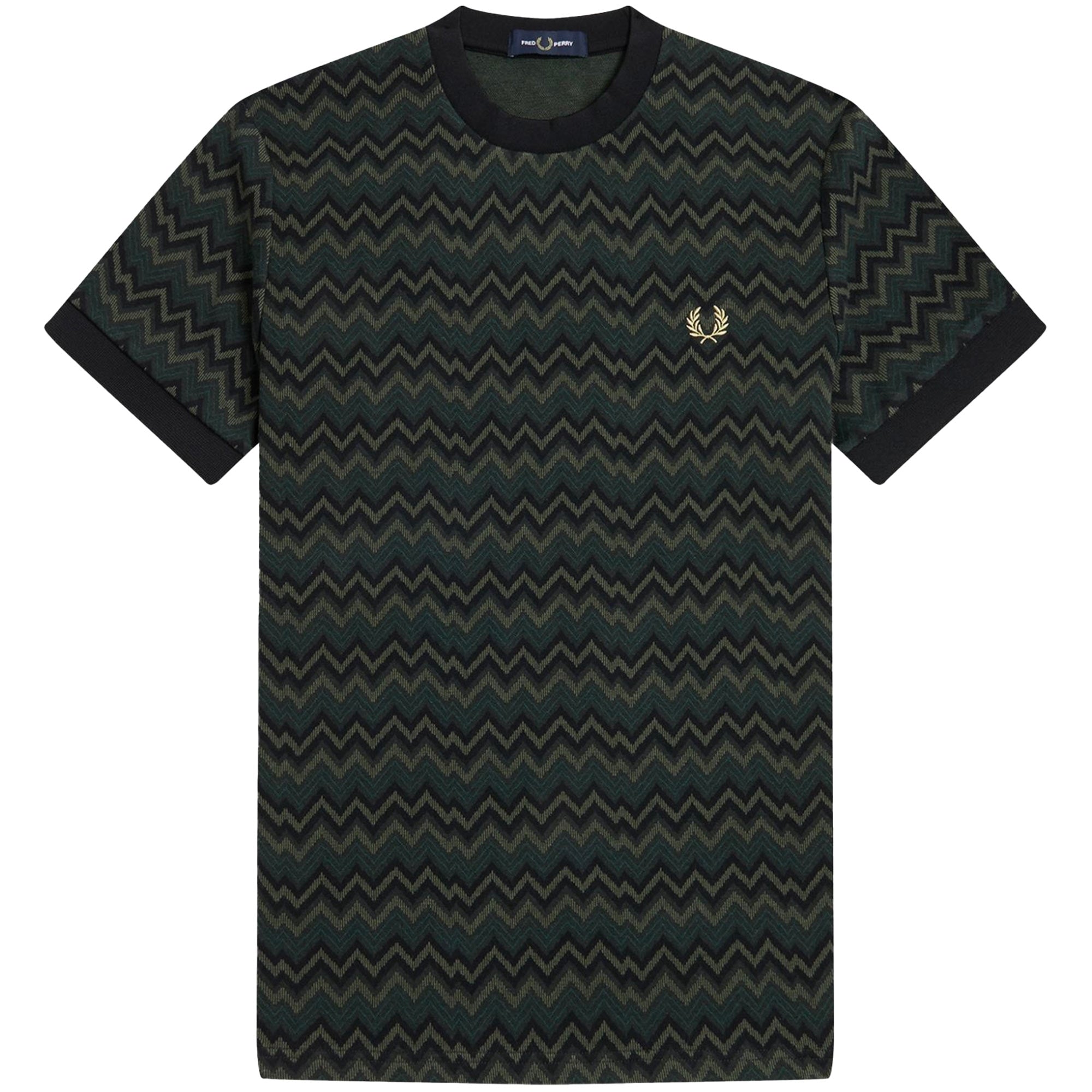 Fred Perry Jacquard T-Shirt - Night Green