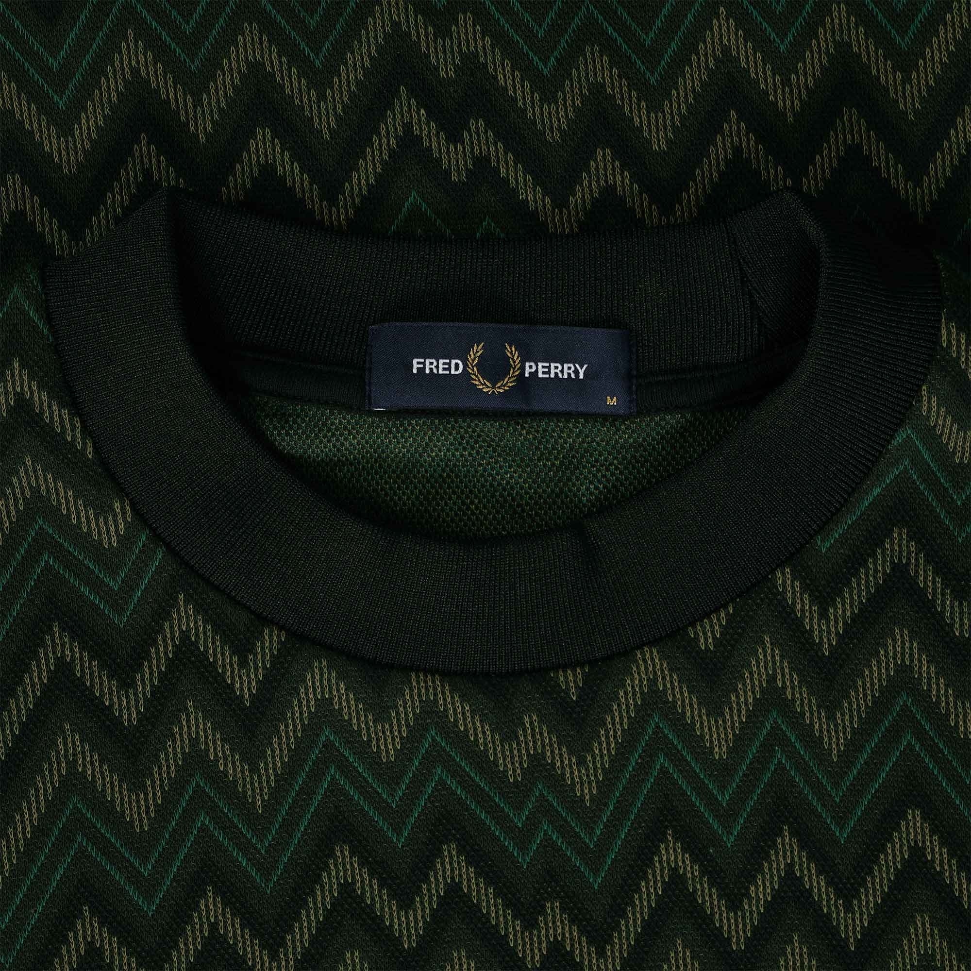 Fred Perry Jacquard T-Shirt - Night Green