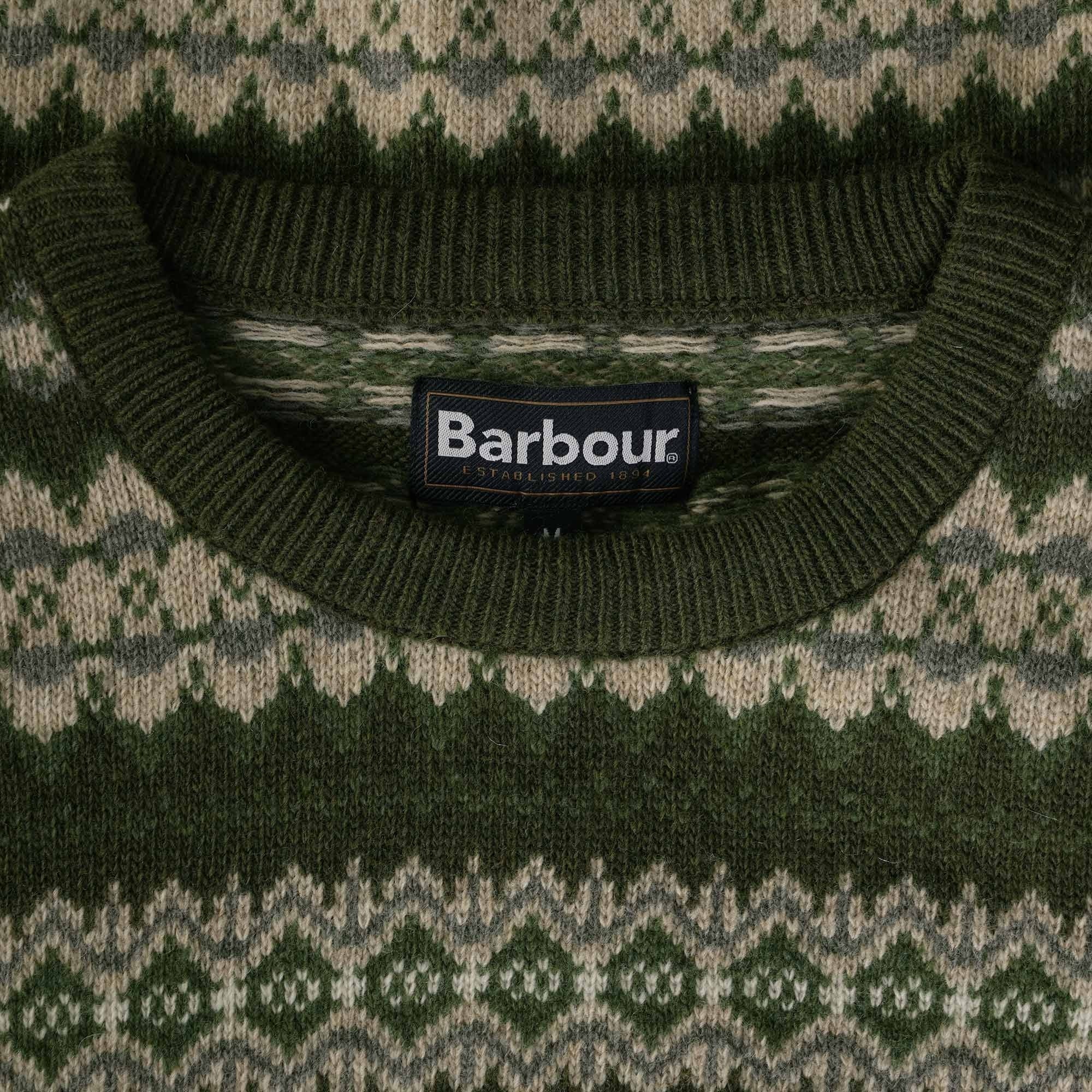 Barbour Case Fair isle Crew Jumper - Olive
