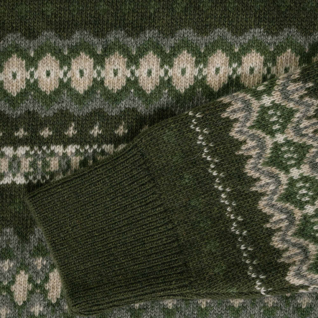 Barbour Case Fair isle Crew Jumper - Olive