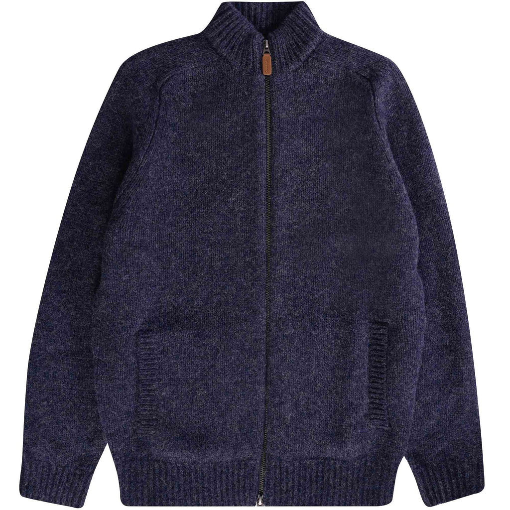 Barbour Calder Knitted Zip Thru - Navy