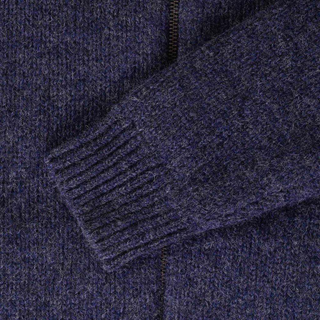 Barbour Calder Knitted Zip Thru - Navy