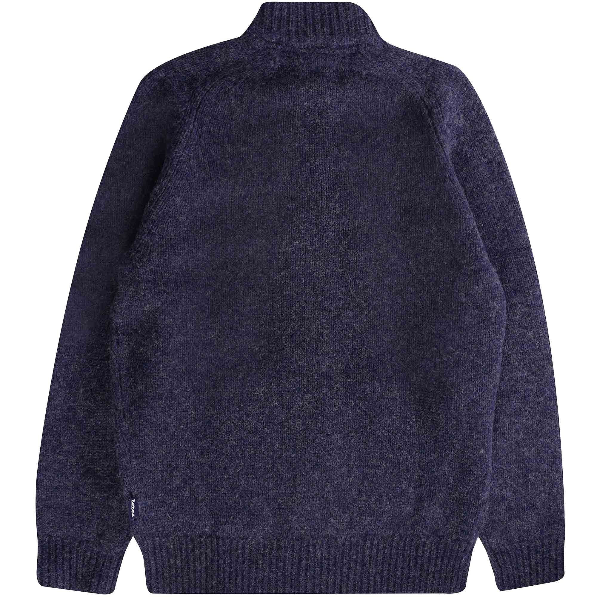 Barbour Calder Knitted Zip Thru - Navy