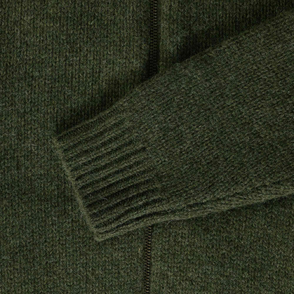 Barbour Calder Knitted Zip Thru - Olive