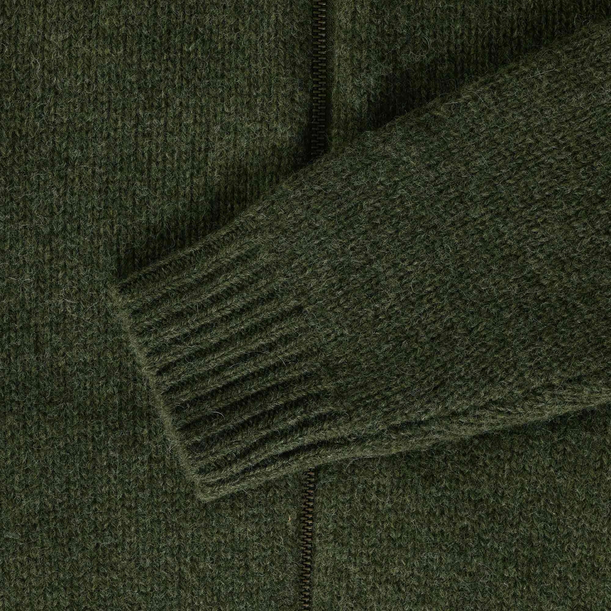 Barbour Calder Knitted Zip Thru - Olive