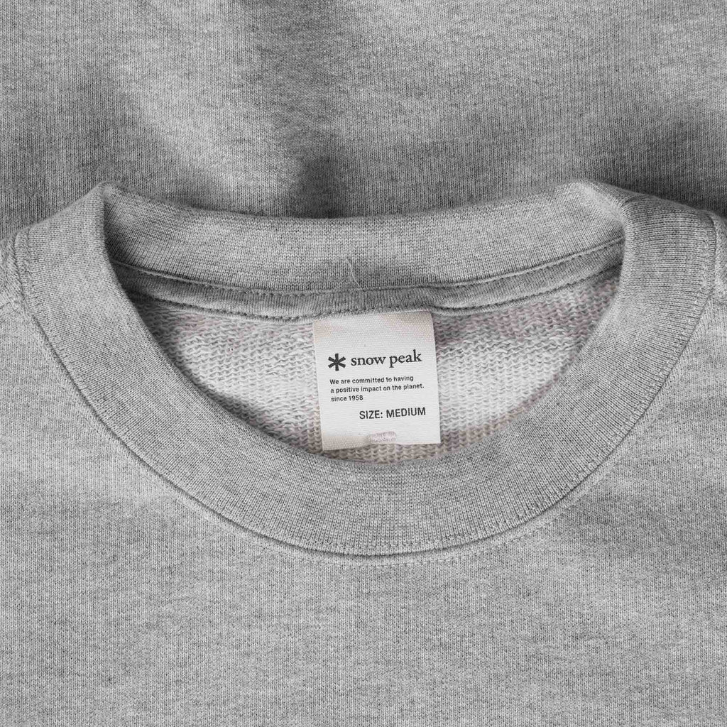 Snow Peak Recycled Cotton Crewneck Sweat Shirt - Grey