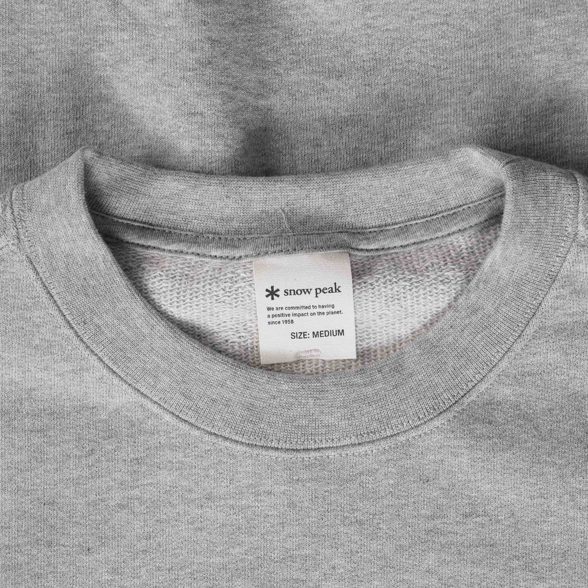 Snow Peak Recycled Cotton Crewneck Sweat Shirt - Grey