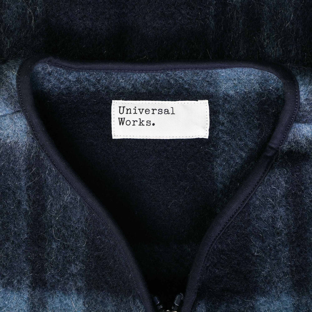 Universal Works Zip Gilet Soft Wool Fleece - Navy