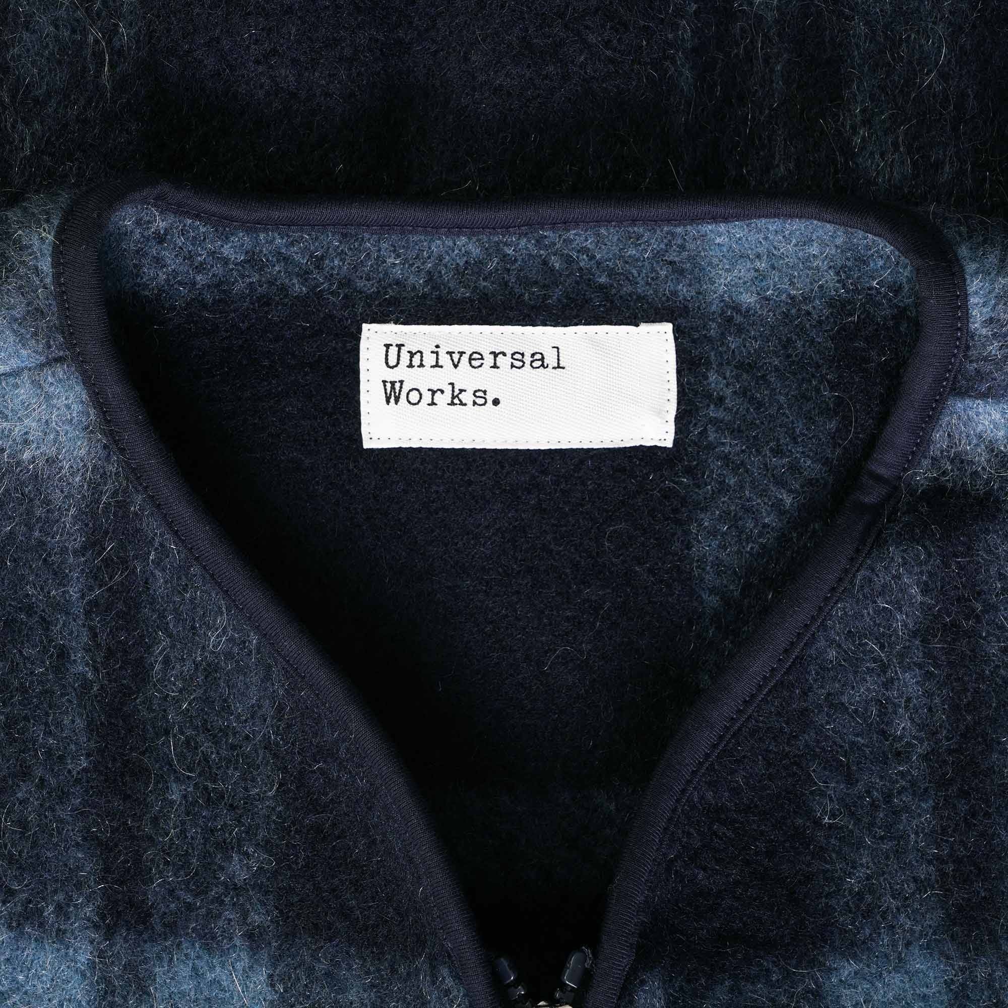 Universal Works Zip Gilet Soft Wool Fleece - Navy