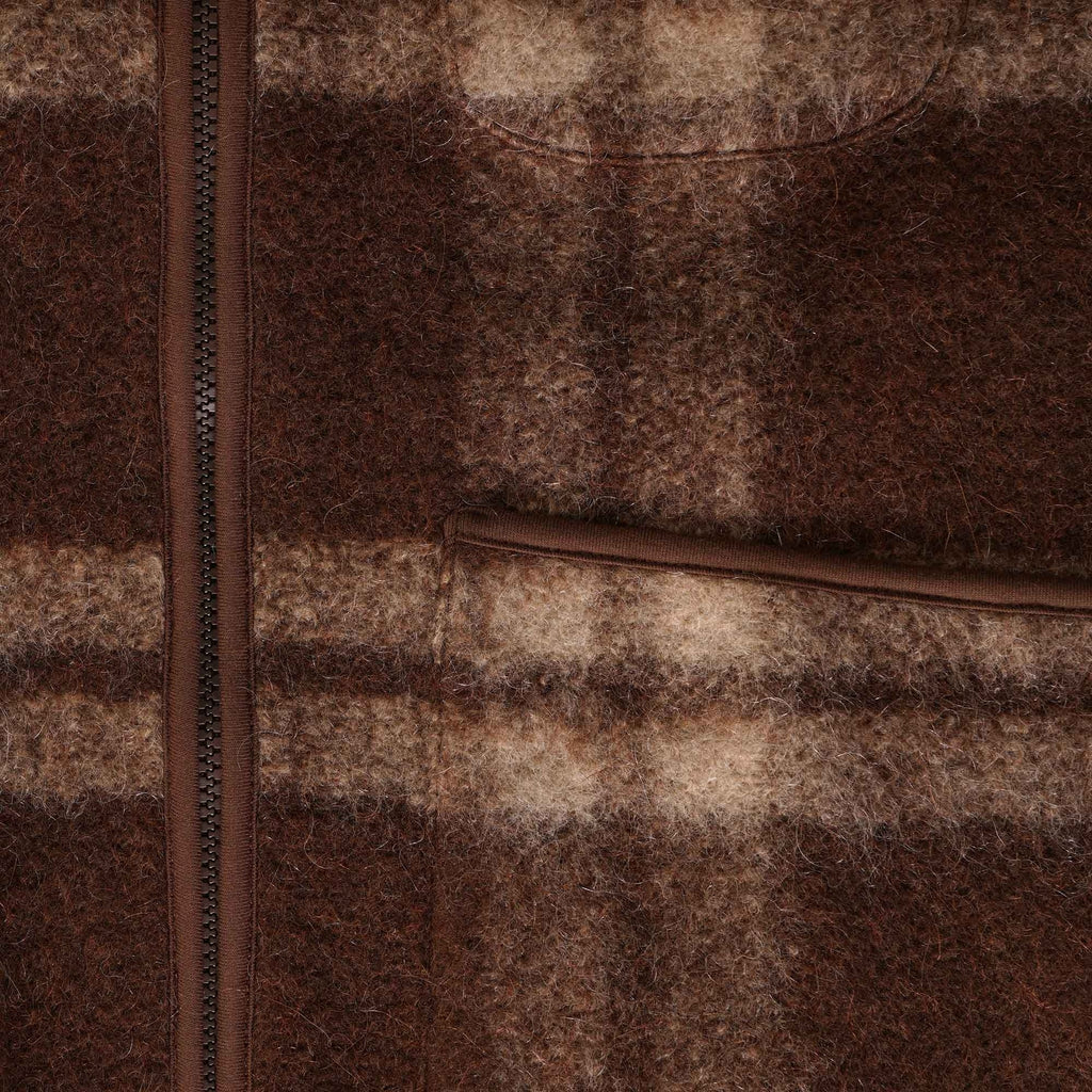 Universal Works Zip Gilet Soft Wool Fleece - Brown