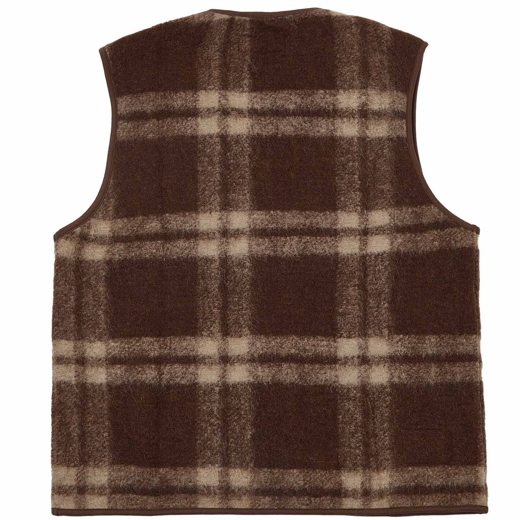 Universal Works Zip Gilet Soft Wool Fleece - Brown
