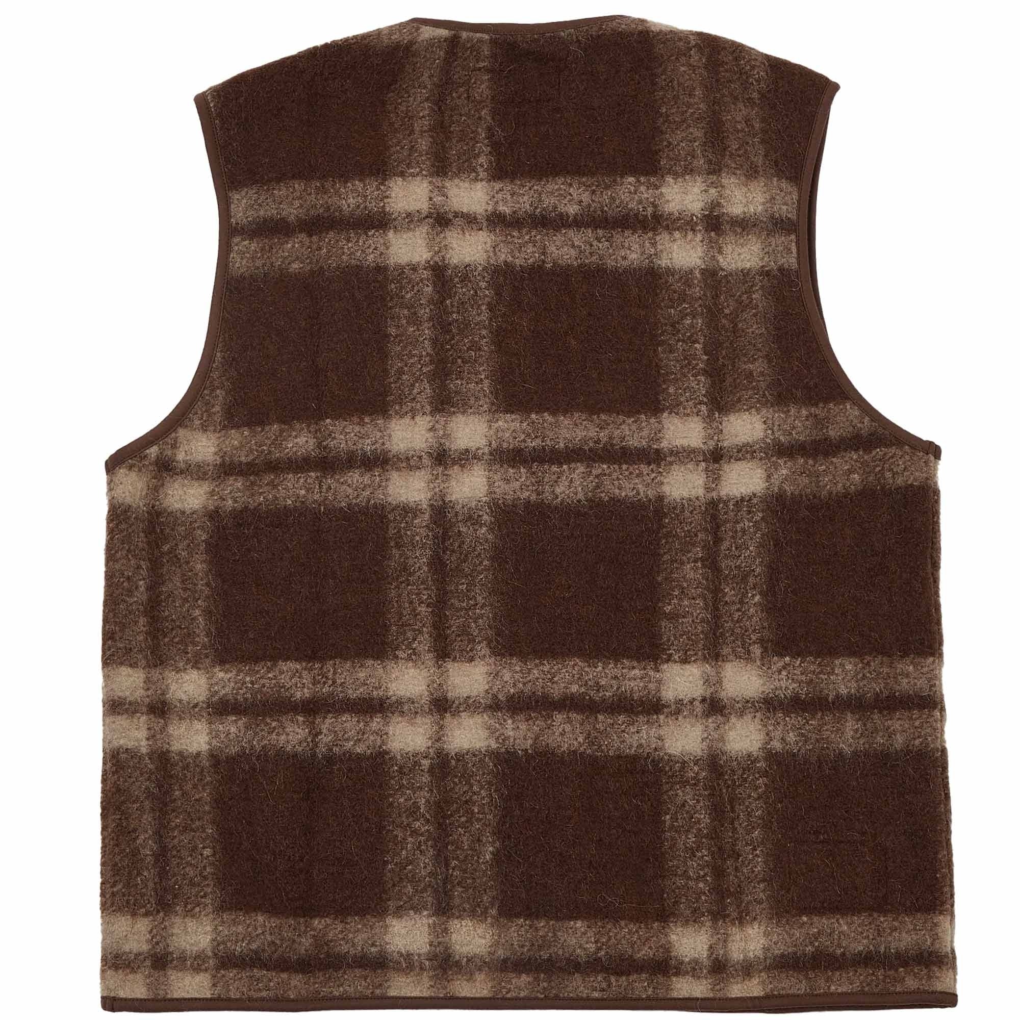 Universal Works Zip Gilet Soft Wool Fleece - Brown