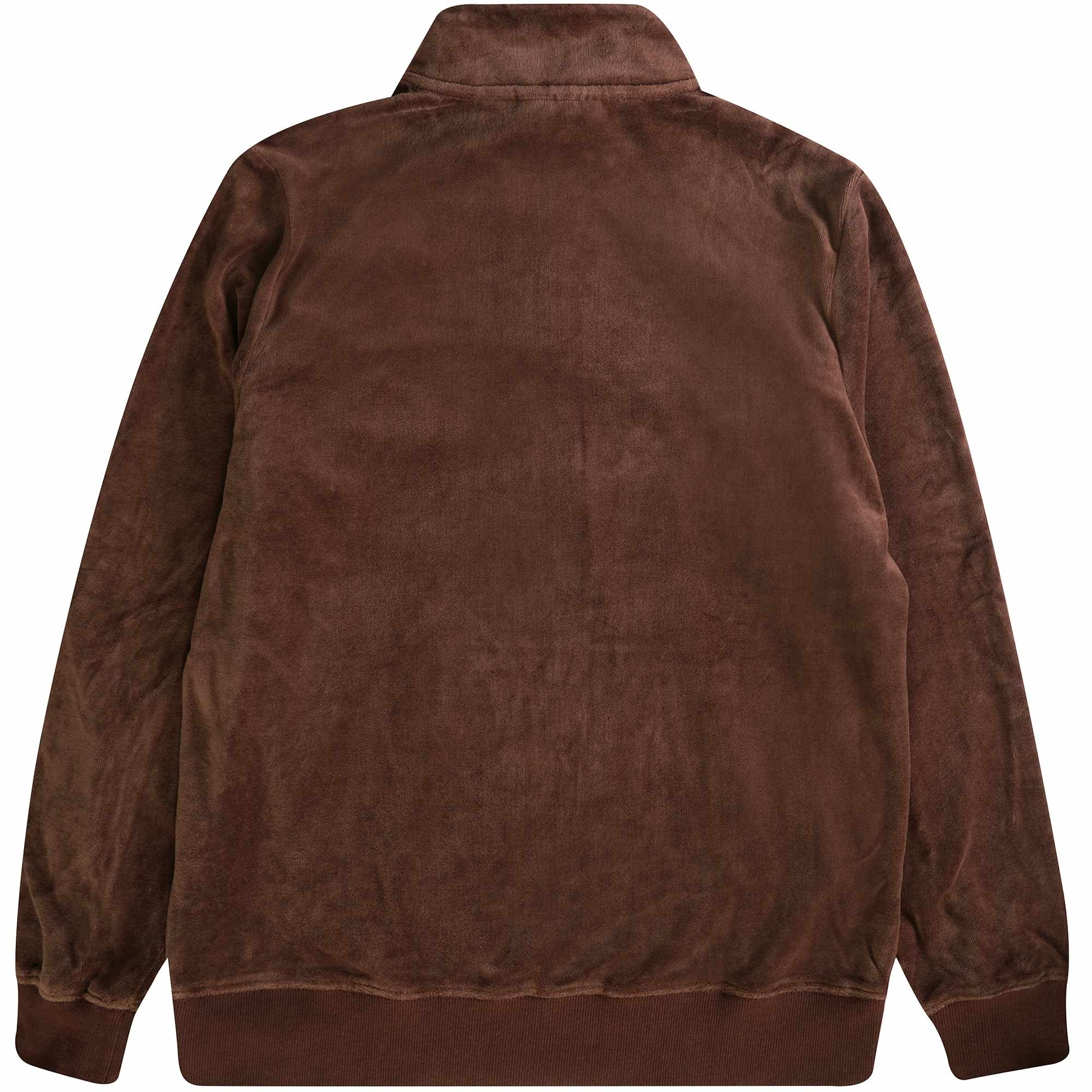 Fila Vintage Duke Velour 1/4 Zip with piping - Brown Stone