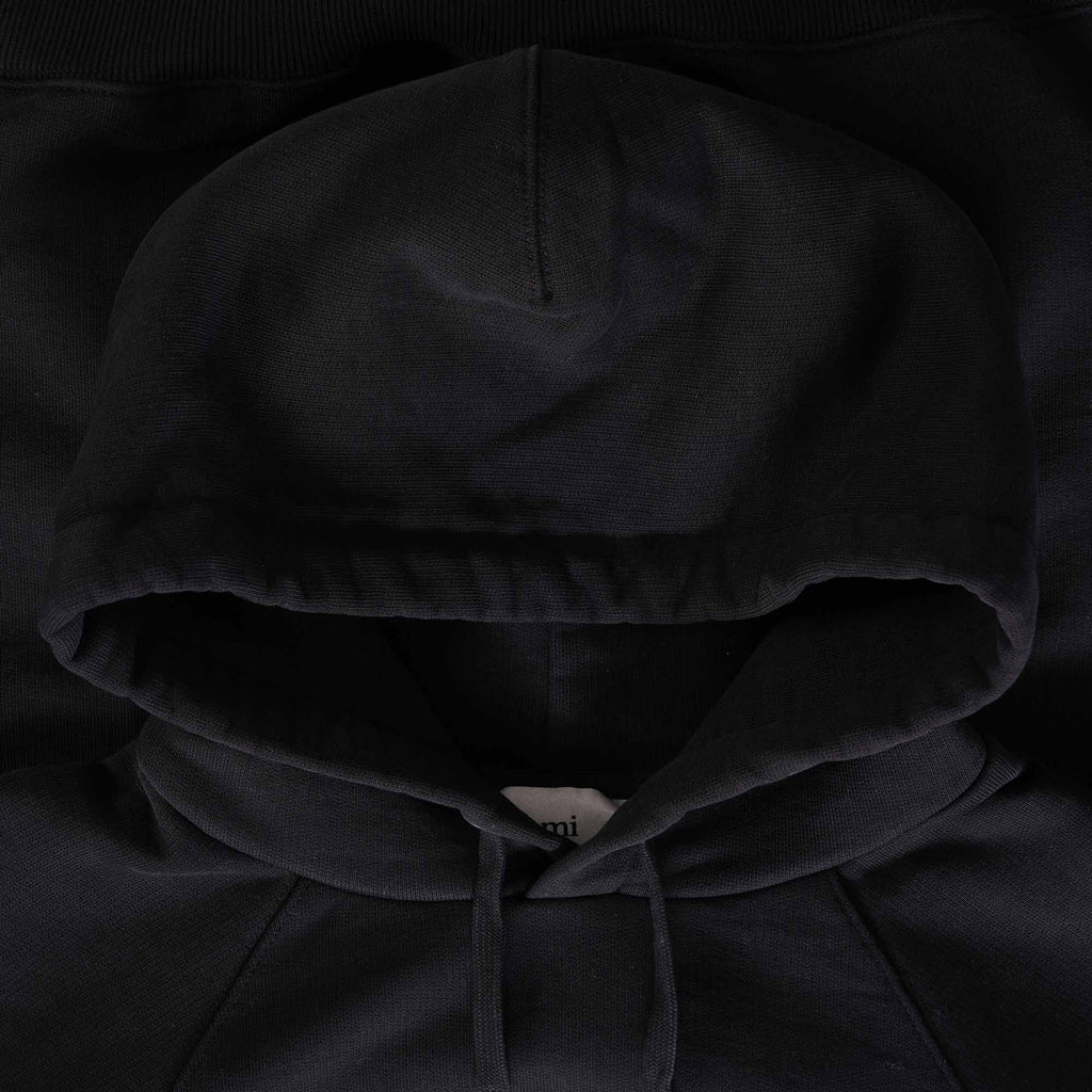 AMI Logo-Print Hoodie - Black