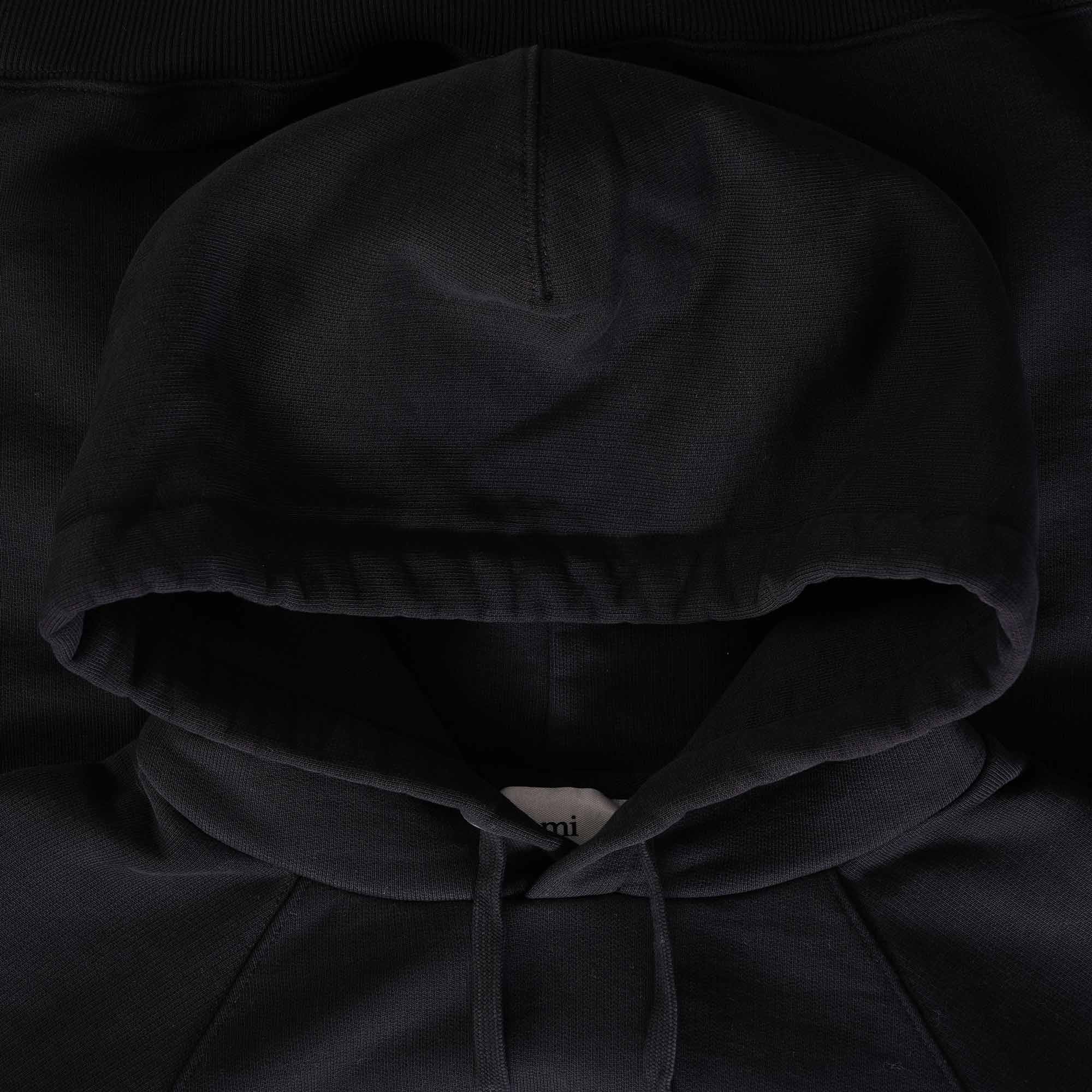AMI Logo-Print Hoodie - Black