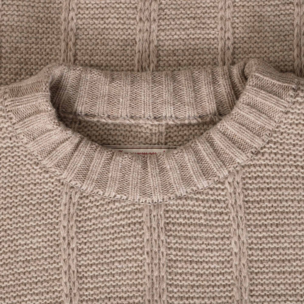 Anonymous Ism Ladder Knit Crew Neck - Beige