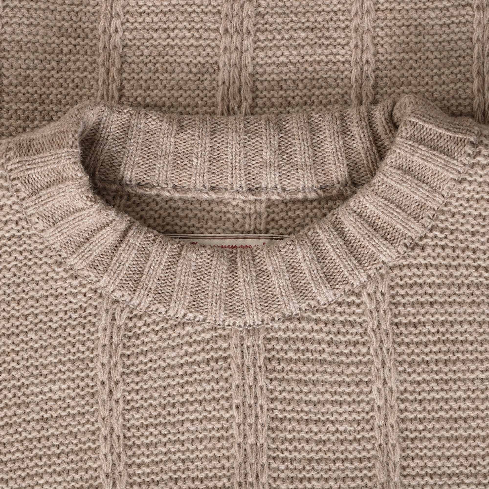 Anonymous Ism Ladder Knit Crew Neck - Beige