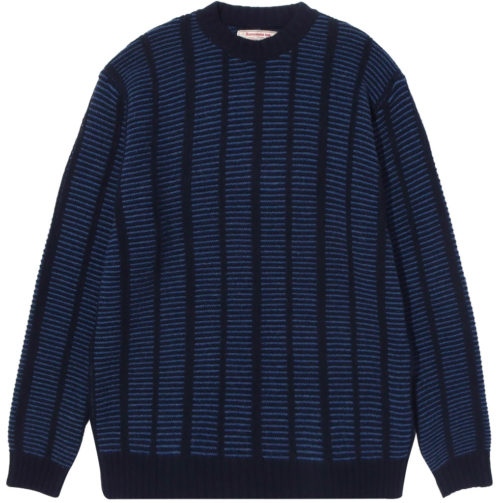Anonymous Ism Ladder Knit Crew - Navy