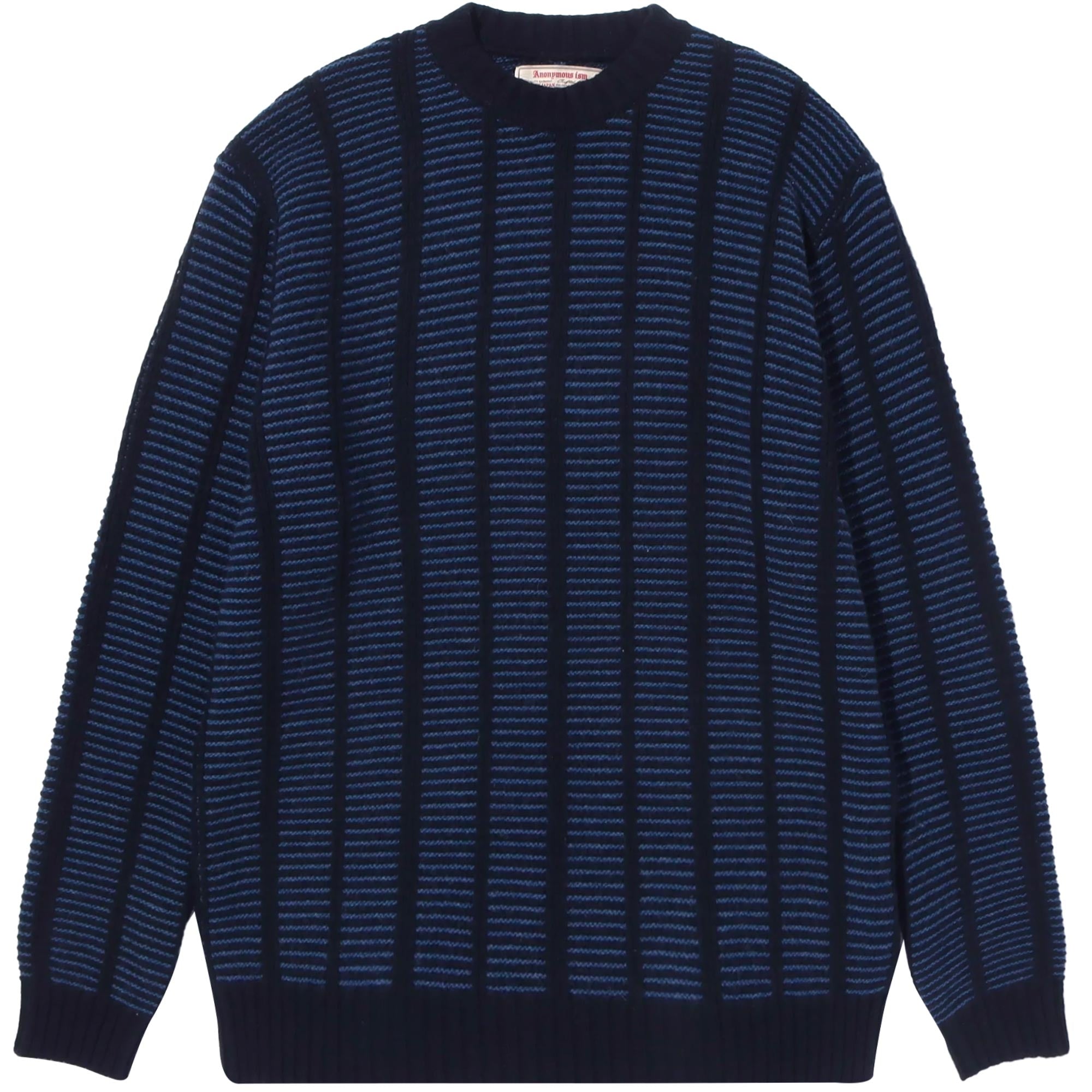 Anonymous Ism Ladder Knit Crew - Navy