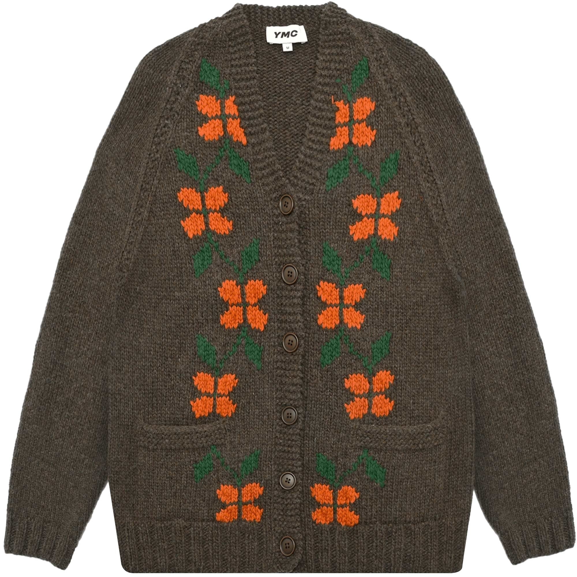 YMC Cottage Lambswool Floral Cardigan - Multi