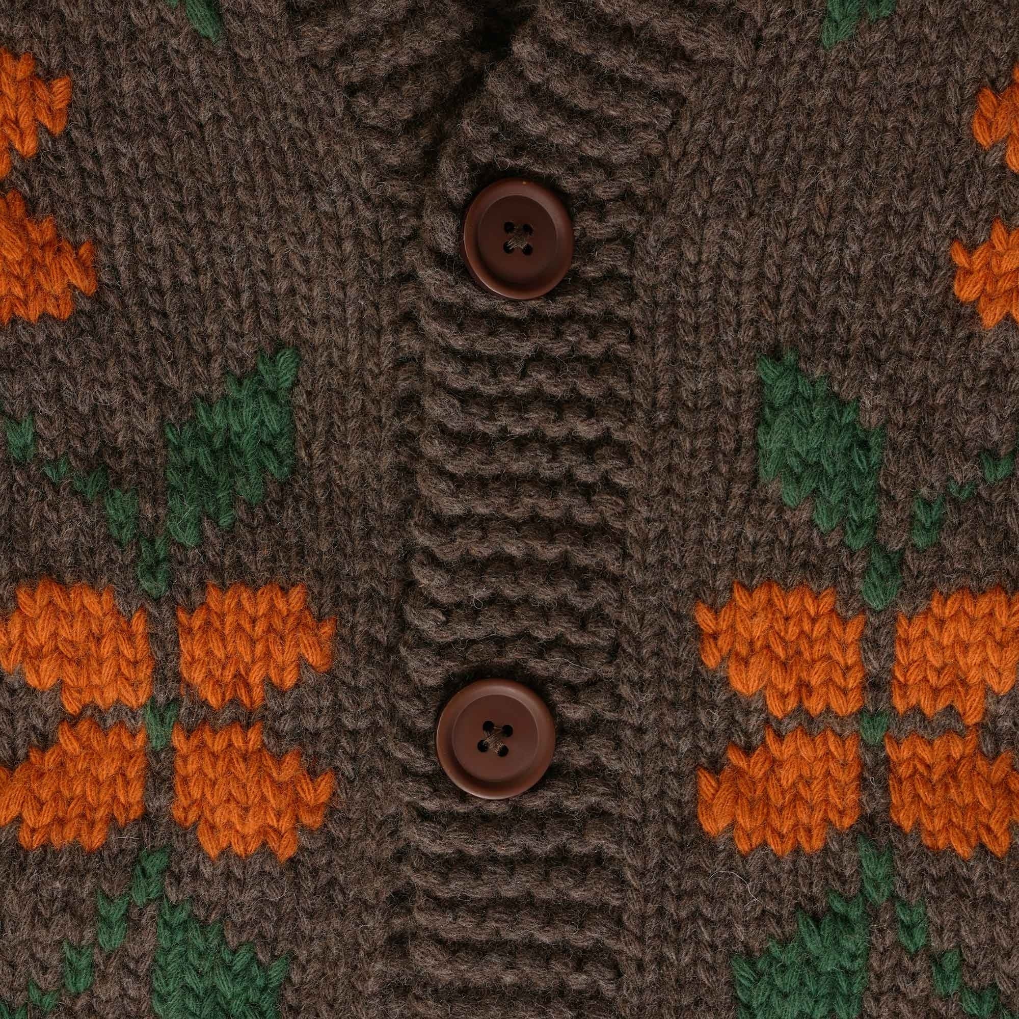 YMC Cottage Lambswool Floral Cardigan - Multi
