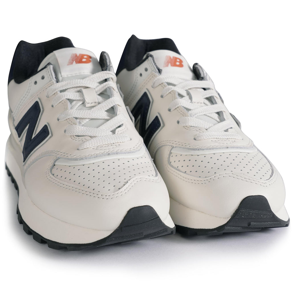 New Balance 574 Leather - White/Navy