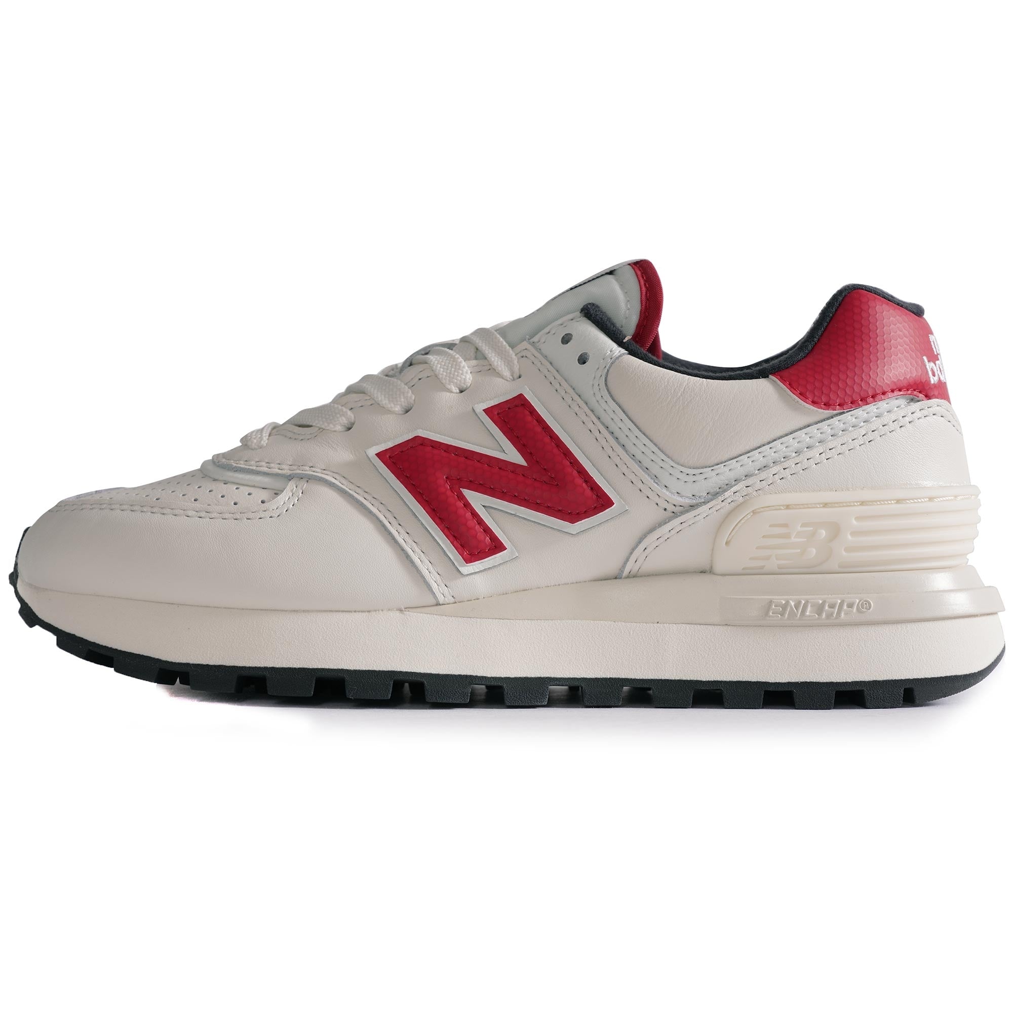 New Balance 574 Leather - White/Red