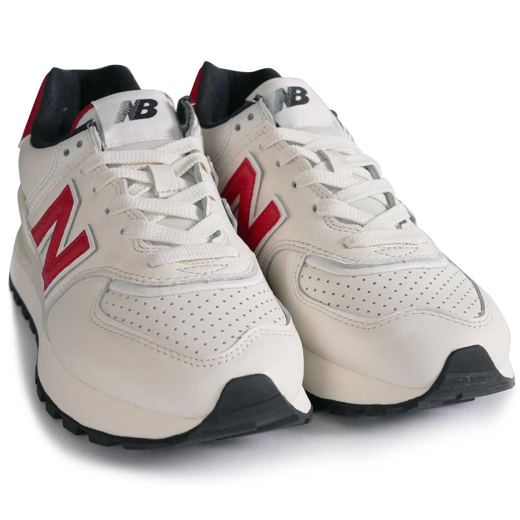 New Balance 574 Leather - White/Red